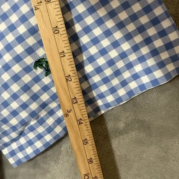 Polo Ralph Lauren Shirt Men 3XLT Tall Blue White Check Button Up SS Palm Trees